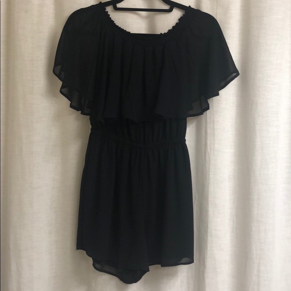 Francesca’s Off-The-Shoulder Black Romper